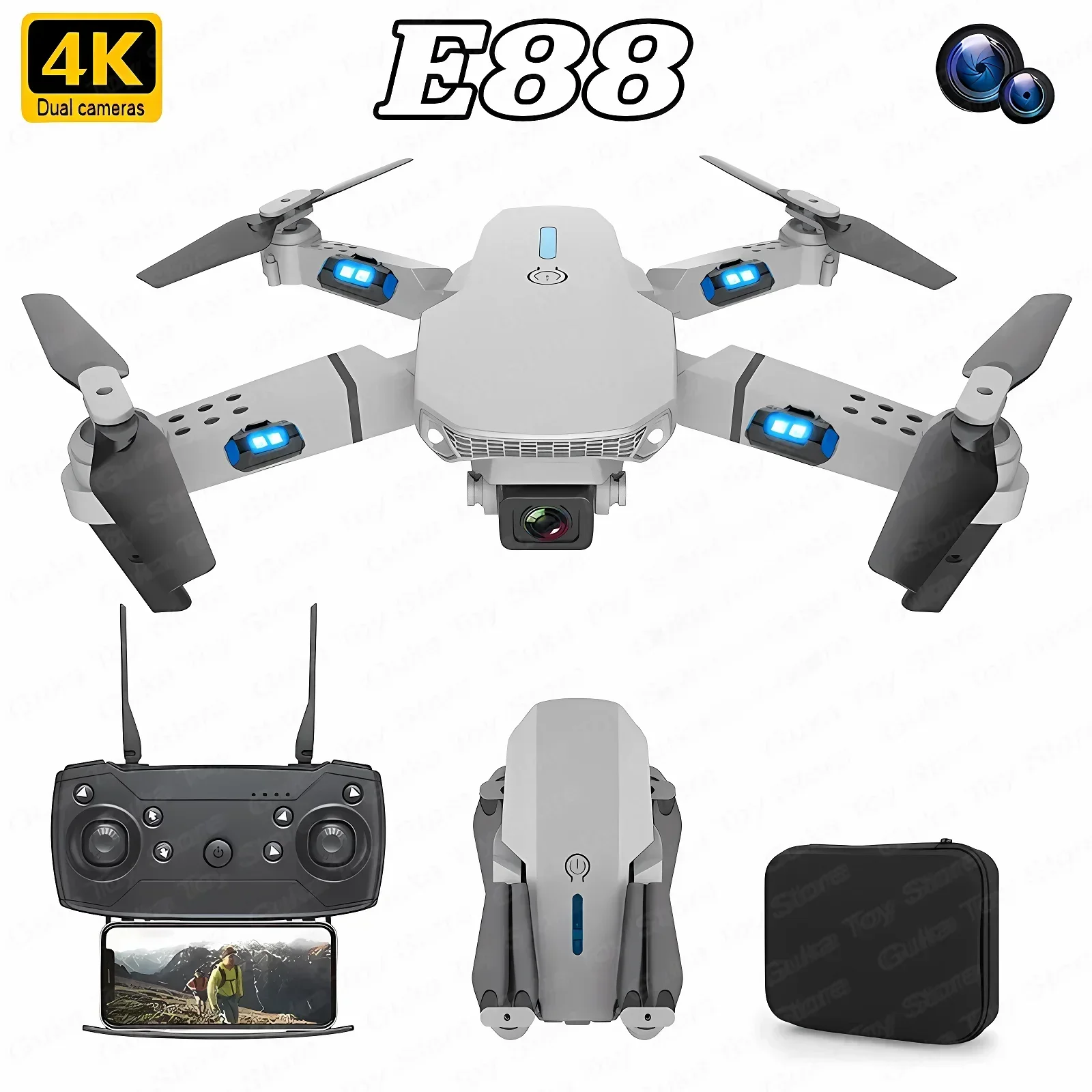 Drone E88 Rc Quadcopter - E88 Pro WIFI FPV Дрон Широкоугольный